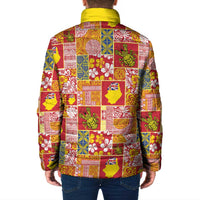 Niue Monuina e Kilisimasi Padded Jacket Pacific Patchwork Xmas Vibes - Polynesian Pride