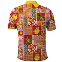 Niue Monuina e Kilisimasi Polo Shirt Pacific Patchwork Xmas Vibes - Polynesian Pride
