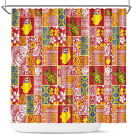 Niue Monuina e Kilisimasi Shower Curtain Pacific Patchwork Xmas Vibes - Polynesian Pride