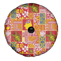 Niue Monuina e Kilisimasi Spare Tire Cover Pacific Patchwork Xmas Vibes - Polynesian Pride