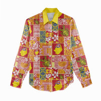 Niue Monuina e Kilisimasi Women Casual Shirt Pacific Patchwork Xmas Vibes - Polynesian Pride