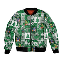Norfolk Island Meri Krismas Bomber Jacket Pacific Patchwork Xmas Vibes - Polynesian Pride