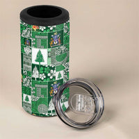 Norfolk Island Meri Krismas 4 in 1 Can Cooler Tumbler Pacific Patchwork Xmas Vibes - Polynesian Pride
