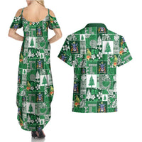 Norfolk Island Meri Krismas Couples Matching Summer Maxi Dress and Hawaiian Shirt Pacific Patchwork Xmas Vibes LT9 - Polynesian Pride