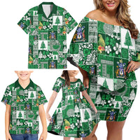 Norfolk Island Meri Krismas Family Matching Off Shoulder Short Dress and Hawaiian Shirt Pacific Patchwork Xmas Vibes LT9 - Polynesian Pride