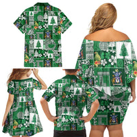Norfolk Island Meri Krismas Family Matching Off Shoulder Short Dress and Hawaiian Shirt Pacific Patchwork Xmas Vibes LT9 - Polynesian Pride