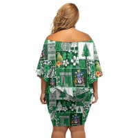 Norfolk Island Meri Krismas Family Matching Off Shoulder Short Dress and Hawaiian Shirt Pacific Patchwork Xmas Vibes LT9 - Polynesian Pride