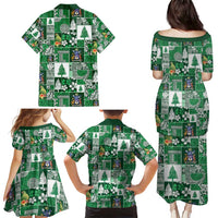 Norfolk Island Meri Krismas Family Matching Puletasi and Hawaiian Shirt Pacific Patchwork Xmas Vibes - Polynesian Pride