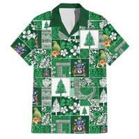 Norfolk Island Meri Krismas Family Matching Short Sleeve Bodycon Dress and Hawaiian Shirt Pacific Patchwork Xmas Vibes - Polynesian Pride