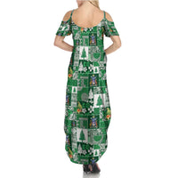 Norfolk Island Meri Krismas Family Matching Summer Maxi Dress and Hawaiian Shirt Pacific Patchwork Xmas Vibes - Polynesian Pride