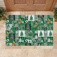 Norfolk Island Meri Krismas Rubber Doormat Pacific Patchwork Xmas Vibes - Polynesian Pride