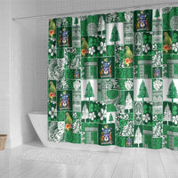 Norfolk Island Meri Krismas Shower Curtain Pacific Patchwork Xmas Vibes - Polynesian Pride