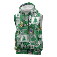 Norfolk Island Meri Krismas Sleeveless Hoodie Pacific Patchwork Xmas Vibes - Polynesian Pride