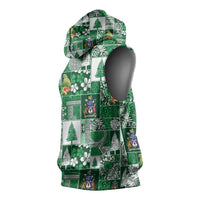 Norfolk Island Meri Krismas Sleeveless Hoodie Pacific Patchwork Xmas Vibes - Polynesian Pride
