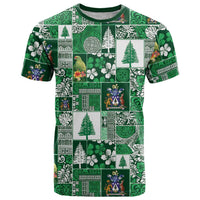 Norfolk Island Meri Krismas T Shirt Pacific Patchwork Xmas Vibes - Polynesian Pride