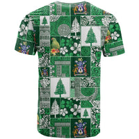 Norfolk Island Meri Krismas T Shirt Pacific Patchwork Xmas Vibes LT9 - Polynesian Pride