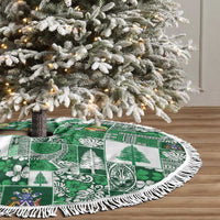 Norfolk Island Meri Krismas Tree Skirt Pacific Patchwork Xmas Vibes - Polynesian Pride