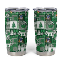 Norfolk Island Meri Krismas Tumbler Cup Pacific Patchwork Xmas Vibes LT9 Green - Polynesian Pride