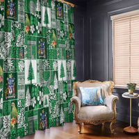 Norfolk Island Meri Krismas Window Curtain Pacific Patchwork Xmas Vibes - Polynesian Pride
