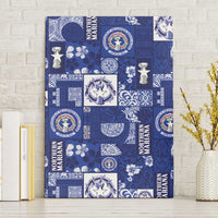 Northern Mariana Islands Magof Nochebuena Canvas Wall Art Pacific Patchwork Xmas Vibes - Polynesian Pride