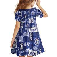 Northern Mariana Islands Magof Nochebuena Family Matching Off Shoulder Short Dress and Hawaiian Shirt Pacific Patchwork Xmas Vibes - Polynesian Pride