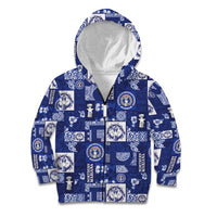 Northern Mariana Islands Magof Nochebuena Kid Hoodie Pacific Patchwork Xmas Vibes - Polynesian Pride