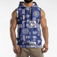 Northern Mariana Islands Magof Nochebuena Sleeveless Hoodie Pacific Patchwork Xmas Vibes LT9 - Polynesian Pride