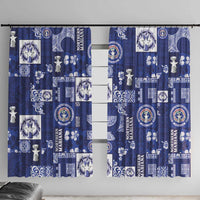 Northern Mariana Islands Magof Nochebuena Window Curtain Pacific Patchwork Xmas Vibes - Polynesian Pride
