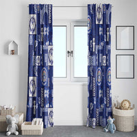 Northern Mariana Islands Magof Nochebuena Window Curtain Pacific Patchwork Xmas Vibes - Polynesian Pride