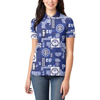 Northern Mariana Islands Magof Nochebuena Women Polo Shirt Pacific Patchwork Xmas Vibes LT9 - Polynesian Pride