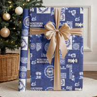 Northern Mariana Islands Magof Nochebuena Wrapping Paper Pacific Patchwork Xmas Vibes - Polynesian Pride