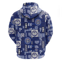 Northern Mariana Islands Magof Nochebuena Zip Hoodie Pacific Patchwork Xmas Vibes - Polynesian Pride