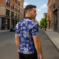 Northern Mariana Islands Magof Nochebuena Zipper Polo Shirt Pacific Patchwork Xmas Vibes - Polynesian Pride