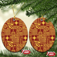 Rotuma Faiakse'ea 'e Kirisimasi Ceramic Ornament Pacific Patchwork Xmas Vibes - Polynesian Pride