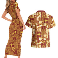 Rotuma Faiakse'ea 'e Kirisimasi Couples Matching Short Sleeve Bodycon Dress and Hawaiian Shirt Pacific Patchwork Xmas Vibes LT9 - Polynesian Pride