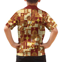 Rotuma Faiakse'ea 'e Kirisimasi Family Matching Off Shoulder Short Dress and Hawaiian Shirt Pacific Patchwork Xmas Vibes LT9 - Polynesian Pride