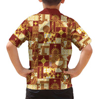 Rotuma Faiakse'ea 'e Kirisimasi Family Matching Short Sleeve Bodycon Dress and Hawaiian Shirt Pacific Patchwork Xmas Vibes LT9 - Polynesian Pride