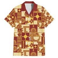Rotuma Faiakse'ea 'e Kirisimasi Family Matching Summer Maxi Dress and Hawaiian Shirt Pacific Patchwork Xmas Vibes LT9 Dad's Shirt - Short Sleeve Red - Polynesian Pride