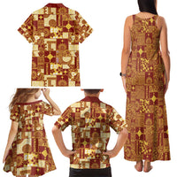 Rotuma Faiakse'ea 'e Kirisimasi Family Matching Tank Maxi Dress and Hawaiian Shirt Pacific Patchwork Xmas Vibes LT9 - Polynesian Pride