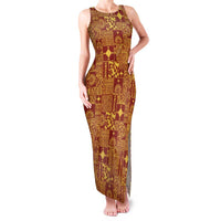 Rotuma Faiakse'ea 'e Kirisimasi Family Matching Tank Maxi Dress and Hawaiian Shirt Pacific Patchwork Xmas Vibes LT9 Mom's Dress Red - Polynesian Pride