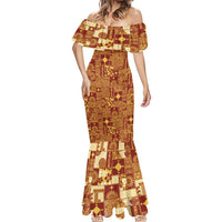 Rotuma Faiakse'ea 'e Kirisimasi Mermaid Dress Pacific Patchwork Xmas Vibes - Polynesian Pride