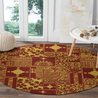 Rotuma Faiakse'ea 'e Kirisimasi Round Carpet Pacific Patchwork Xmas Vibes - Polynesian Pride