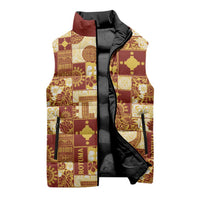 Rotuma Faiakse'ea 'e Kirisimasi Sleeveless Puffer Jacket Pacific Patchwork Xmas Vibes - Polynesian Pride