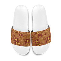 Rotuma Faiakse'ea 'e Kirisimasi Slide Sandals Pacific Patchwork Xmas Vibes - Polynesian Pride
