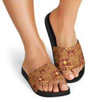 Rotuma Faiakse'ea 'e Kirisimasi Slide Sandals Pacific Patchwork Xmas Vibes - Polynesian Pride