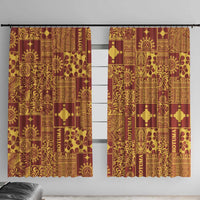 Rotuma Faiakse'ea 'e Kirisimasi Window Curtain Pacific Patchwork Xmas Vibes - Polynesian Pride
