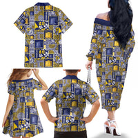Tokelau Manuia te Kilihimahi Family Matching Off The Shoulder Long Sleeve Dress and Hawaiian Shirt Pacific Patchwork Xmas Vibes - Polynesian Pride