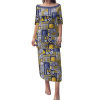 Tokelau Manuia te Kilihimahi Family Matching Puletasi and Hawaiian Shirt Pacific Patchwork Xmas Vibes LT9 Mom's Dress Blue - Polynesian Pride
