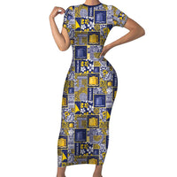 Tokelau Manuia te Kilihimahi Family Matching Short Sleeve Bodycon Dress and Hawaiian Shirt Pacific Patchwork Xmas Vibes - Polynesian Pride