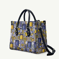 Tokelau Manuia te Kilihimahi Leather Bag Pacific Patchwork Xmas Vibes - Polynesian Pride